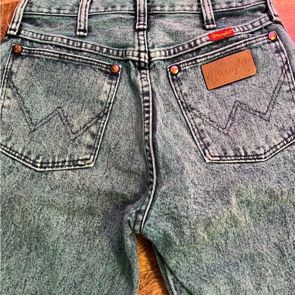 Vintage Wrangler Teal Acid Wash Jeans size 7 L 34